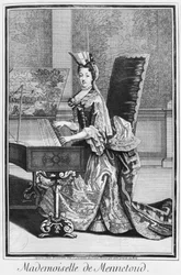 Mademoiselle de Mennetoud spielt das Cembalo